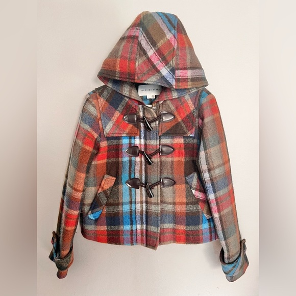 NWOT Veronica Beard Ianna Wool Duffle Coat Multicolor Jacket Size 6 - Picture 5 of 11